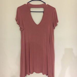 Pretty Pink Choker-Style Flowy Dress